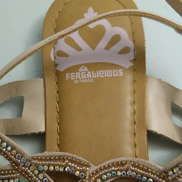 FERGALICIOUS RHINESTONE, BEADS PINK, FLAT STRAPPY SANDAL - Picture 4 of 7